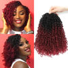Picture of Aksice Burgundy Yanky Twist Crochet Hair 8 Inch 8 Packs Bohemian Passion Mini Twist Crochet Hair Pre-looped Crochet Braids Plus Yanky Twist Hair Extensions for Women (1B/BUG#)