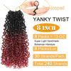 Picture of Aksice Burgundy Yanky Twist Crochet Hair 8 Inch 8 Packs Bohemian Passion Mini Twist Crochet Hair Pre-looped Crochet Braids Plus Yanky Twist Hair Extensions for Women (1B/BUG#)