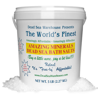 Picture of Dead Sea Warehouse-Amazing Minerals Dead Sea Bath Salts,100% Full Mineral Therapeutic Bath Salts, Detoxifying & Moisturizing, Exfoliating for Dry Skin, Unscented(5 lbs)