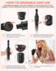 Picture of 5 in 1 Curling Wand Set: Ohuhu Curling Iron Wand 5Pcs 0.35 to 1.25 Inch Interchangeable Ceramic Barrel Heat Protective Glove 2 Clips Dual Voltage Hair Curler for Girls Valentine's Day Gift Black