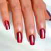 Picture of Red Press on Nails Short Square Fake Nails Glossy Shiny Acrylic Nails Ombre Glitter Glue on Nails for Cat Eye, Wine Red False Nails Press ons Reusable Artificial Nails for Women Manicure Art 24 Pcs