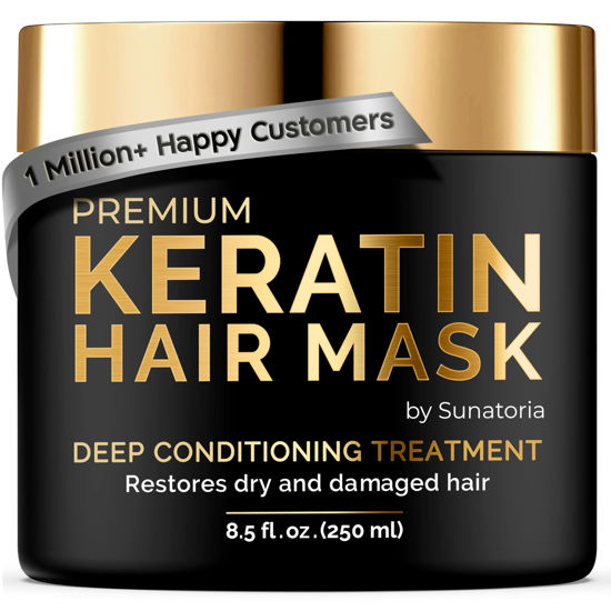 Picture of SUNATORIA Keratin Hair Mask - Deep Conditioner for Dry Damaged Hair - Hydrates, Repairs, Nourishes - Keratin Hair Treatment - Deep Conditioning Hair Mask - Keratina Mascarilla Para el Cabello