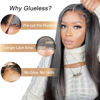 Picture of Wear and Go Glueless Wigs Human Hair Pre Plucked Pre Cut 6x4 Straight Lace Front Wigs Human Hair Wigs for Women No Glue Hd Lace Front Closure Ready to Wear Wigs 180% Density 20 Inch Natural Black