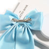 Picture of SUSULU Blue Hair Bow Clips for Women Lilac Big Bows Metal Clips French Barrette with Long Tail Satin Ribbon Hairpin Lady Barrettes Scrunchies Ponytail Accessories 2pcs