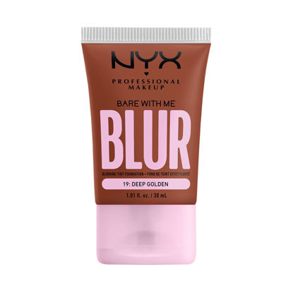 Picture of NYX PROFESSIONAL MAKEUP Bare With Me Blur Skin Tint Foundation Make Up with Matcha, Glycerin & Niacinamide - Deep Golden