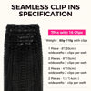Picture of Lashey Seamless Clip in Hair Extensions Human Hair #1 Jet Black Kinky Straight Clip in Hair Extensions Real Human Hair 7pcs 110g 24 Inch PU Weft Natural Hair Extensions for Women