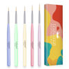 Picture of Lofuanna Nail Art Liner Brushes Set 5PCS UV Gel Polish Painting Acrylic Nail Brushes Nail Art Design Tools Drawing Pens for Home Use and Professional Nail Salon Sizes 7/9/11/15/20mm