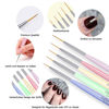 Picture of Lofuanna Nail Art Liner Brushes Set 5PCS UV Gel Polish Painting Acrylic Nail Brushes Nail Art Design Tools Drawing Pens for Home Use and Professional Nail Salon Sizes 7/9/11/15/20mm