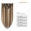 Picture of Aison Clip in Hair Extensions 70G Medium Brown to Blonde 100% Remy Human Hair Clip in Extensions Straight for Fashion Women 7pcs 16clips One Pack (12Inch #4P613)