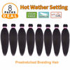 Picture of Dorsanee Dark Brown Braiding Hair Pre Stretched 20 Inch 8 Packs Braiding Hair Extensions for Crochet Box Braids Twists Locs Hair Itch Free Soft Yaki Texture Hot Water Setting (20inch,#4)