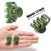 Picture of Cobahom 12 Pack Small Hair Claw Clips 1.2 Inch Plastic Hair Clips for Thin Hair No-Slip Mini Hair Clips Hair Styling Accessories for Women and Girls, Purple, Black and Green