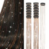 Picture of Brown Hair Tinsel 12Pcs Clip in Hair Tinsel Extensions 20.5 Inch Fairy Hair Tinsel Kit for Girls Women Kids Glitter Hair Accessories for Christmas Halloween Cosplay Party (Champagne)