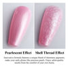Picture of Imtiti Pearl Gel Nail Polish,0.5 Fl Oz Pink Glitter Drawing Gel Polish Shell Thread Shimmer Mermaid Nail Gel Polish Soak Off UV LED for Home DIY Nail Art Manicure Salon