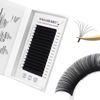 Picture of NAGARAKU Individual Eyelash Extensions, Luxury Collected Classic Single Lashes Upgraded 3rd Generation Soft Natural Beauty Salon Professional Lash Supplies 16 Rows Matte Black -0.10 D Curl 12mm
