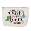 Picture of Dinosaur Gifts for Adults Dinosaur Makeup Stuff Just A Girl Who Loves Dinosaurs Makeup Bag Dinosaur Decor Birthday Christmas Gifts for Women Her Friends Dinosaur Lovers Animal Lover