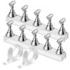 Picture of Etercycle Nail Stand Acrylic Nail Art Display Stand Practice Nail Holder for Painting Nails Magnetic Practice Stands with Double-sided Tape For Home DIY Salon Supplies (Silver)