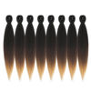 Picture of DIFUNEE Pre-stretched Braiding Hair - 22 Inch 8 Packs Ombre Brown 3 Tones Braiding Hair For Twist or Box Braids, Yaki Texture Hot Water Setting Synthetic Braiding Hair Extensions (22 Inch,1B/30/27-8P)