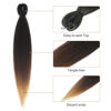 Picture of DIFUNEE Pre-stretched Braiding Hair - 22 Inch 8 Packs Ombre Brown 3 Tones Braiding Hair For Twist or Box Braids, Yaki Texture Hot Water Setting Synthetic Braiding Hair Extensions (22 Inch,1B/30/27-8P)