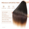 Picture of DIFUNEE Pre-stretched Braiding Hair - 22 Inch 8 Packs Ombre Brown 3 Tones Braiding Hair For Twist or Box Braids, Yaki Texture Hot Water Setting Synthetic Braiding Hair Extensions (22 Inch,1B/30/27-8P)