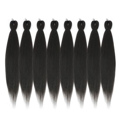 Picture of DIFUNEE Pre-stretched Braiding Hair - 18 Inch 8 Packs Medium Brown Mid-Length Braiding Hair For Twist or Box Braids, Yaki Texture Hot Water Setting Synthetic Braiding Hair Extensions (18 Inch, #4-8P)