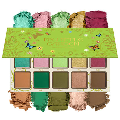 Picture of MAKI YIKA Green Eyeshadow Palette 10 Color, Bright Emerald Green Lime Olive Green Eye Shadow Shimmer Matte High Pigmented & Long Lasting, Press Powder Glitter Green Eyes Smoky Makeup