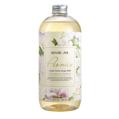 Picture of ROMIIE ZOI Liquid Hand Soap Refill, Peony, Gentle & Moisturizing Formula, 750 ML/ 26 FL OZ