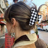 Picture of Womens Checkered Hair Clip Large Checkered Claw Clips Black And White Jaw Clip,2pack