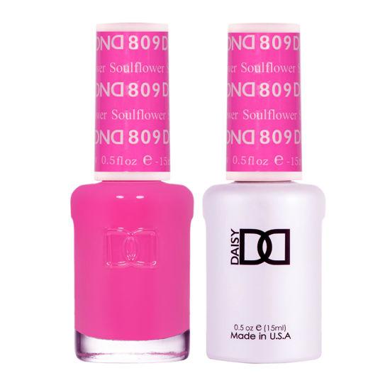 Picture of DND Gel Polish Set, Pink Collection, UV/LED Gel Polish and Air Dry Nail Lacquer, Matching Chip-Free Polish Duo, 809 Soulflower, 0.5 Fl Oz