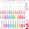 Picture of beetles Gel Polish Set, 12 Colors Sheer Pink Nude Blue Purple White Yellow Orange Lavender Gel Polish Pastel Gel Polish, Soak Off Uv Lamp Manicure Valentines Day Gifts for Women
