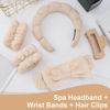 Picture of Canitor Spa Headband Wristband Set with Hair Clips Skincare Headbands for Washing Face Skin Care Puffy Makeup Headband Wrist Bands Preppy Teen Girl Gifts Cute Trendy Stuff Hair Accessories for Women
