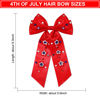 Picture of 4th of July Hair Bows for Women Silky Satin Red White and Blue Hair Bows American Flag Star Patriotic Hair Ribbon Bow Clips USA Fourth Of July Hair Accessories Outfits Gifts Party Favors (Red 4)