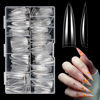 Picture of Quaferen XL Stiletto Nail Tips，504PCS No C Curve Nail Tips for Acrylic Nails, Clear Nail Tips Stiletto, Half Cover Almond Nail Tips, False Nail Extension for Nail Salons and Home DIY 12 Sizes
