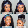 Picture of XSY Headband Wig Human Hair Deep Wave Wig Glueless Headband Wig Deep Wave None Lace Front Wigs Human Hair for Black Women 150% Density Wig Curly Hair Natural Color Long Wig 30 Inch