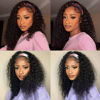 Picture of XSY Headband Wig Human Hair Deep Wave Wig Glueless Headband Wig Deep Wave None Lace Front Wigs Human Hair for Black Women 150% Density Wig Curly Hair Natural Color Long Wig 30 Inch