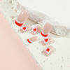 Picture of French Tip Press on Nails Medium Heart Fake Nails Gradient White Pink Acrylic Nails with Cute Heart Designs, Full Cover Stick on Nails Valentine’s Day Artificial False Nails Glue on Nails for Women