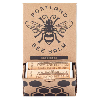 Picture of Portland Bee Balm All Natural Handmade Beeswax Based Lip Balm, Unscented 24 Count