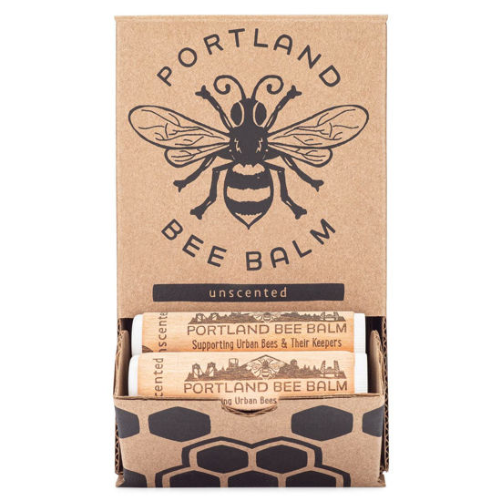 Picture of Portland Bee Balm All Natural Handmade Beeswax Based Lip Balm, Unscented 24 Count