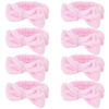 Picture of Ondder Spa Headband for Washing Face 8 Pack Pink Skincare Headbands for Women Girls Terry Cloth Cute Bow Head Bands