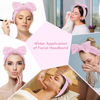 Picture of Ondder Spa Headband for Washing Face 8 Pack Pink Skincare Headbands for Women Girls Terry Cloth Cute Bow Head Bands