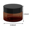 Picture of 8 oz Amber Plastic Cosmetic Jars Leak Proof Container with Black Lid for Cream, Lotion, Powder, ointment, Beauty Products etc, 6 Pcs.
