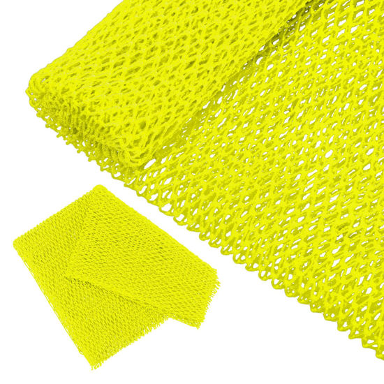 Picture of Geiserailie African Long Bathing Net Sponge Long Net Shower Body Scrubber Back Scrubber Skin Smoother Net Bathing Sponge for Daily Use or Stocking Stuffer (Luminous Yellow)