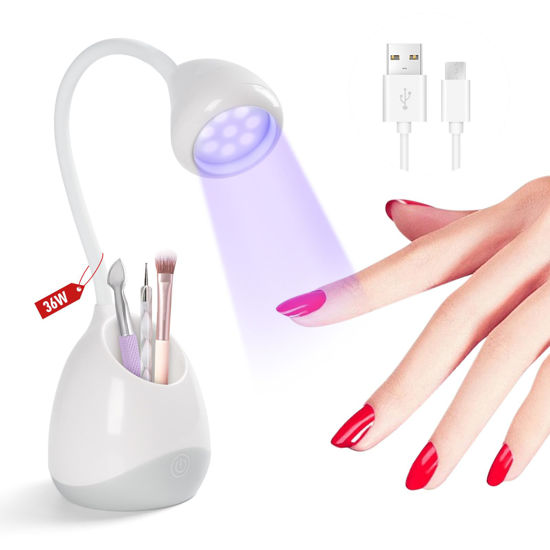 Picture of SAVILAND Rechargeable Nail Led Lamp - 36W Mini U V Light for Gel Nails with Nail Brush Holder Gel X Nail Lamp and Flash Cure Light for Nails Portable U V Lamp for Resin Curing for Home DIY Nail Salon