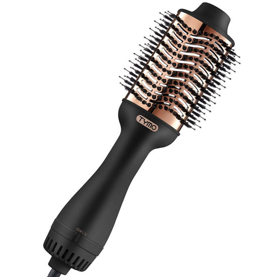 Picture of TYMO Hair Dryer Brush Blow Dryer Brush in One, 4 in 1 Ionic Hair Dryer and Styler Volumizer with Oval Titanium Barrel, Hot Air Straightener Brush for Smooth Frizz-Free Blowout, Gold