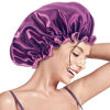 Picture of Aquior Shower Caps, Reusable Shower Cap for Women, Double Layer Waterproof Hair Cap, Large Size for All Hair Lengths,for Girls Spa Home Salon Use (purple)