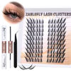Picture of Lash Clusters Kit Fox Eye Manga Lash Extension Kit Natural Individual Lashes Kit Wispy Cat Eye DIY Eyelashes Clusters Extension Kit with Lash Bond and Seal Lash Applicator