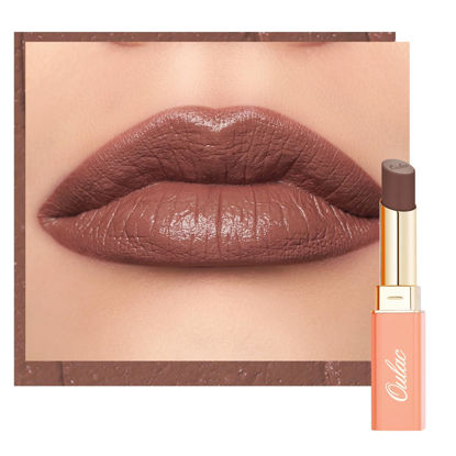 Picture of Oulac Color Rich Satin Lipstick - Greyish Brown Full Coverage Lip Color, Creamy Silky-Smooth, Moisturizing, Satin Matte Finish, Infused With Shea Butter, Vegan & Clean Beauty, 4g, SG12 Boundless