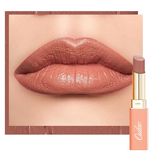 Picture of Oulac Color Rich Satin Lipstick - Pink Brown Full Coverage Lip Color, Creamy Silky-Smooth, Moisturizing, Satin Matte Finish, Infused With Shea Butter, Vegan & Clean Beauty, 4g, SG11 Breathtaking