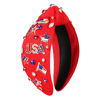 Picture of CEALXHENY 4th of July Headbands Accessories for Women American Flag Star USA Headbands Rhinestone Red White and Blue Patriotic Knotted Headbands Fourth of July Hair Accessories Outfits (US Flag E)
