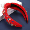 Picture of CEALXHENY 4th of July Headbands Accessories for Women American Flag Star USA Headbands Rhinestone Red White and Blue Patriotic Knotted Headbands Fourth of July Hair Accessories Outfits (US Flag E)