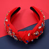 Picture of CEALXHENY 4th of July Headbands Accessories for Women American Flag Star USA Headbands Rhinestone Red White and Blue Patriotic Knotted Headbands Fourth of July Hair Accessories Outfits (US Flag E)